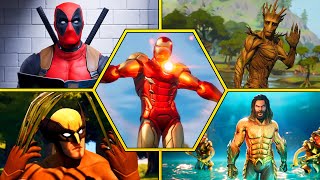 Fortnite All Marvel and DC Crossover Trailers and Cutscenes (Season 1 - 15)