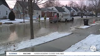 Water main break turns Detroit streets to ice amid frigid temps, residents without water