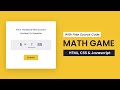 Math Game With Javascript | HTML, CSS , Javascript Project