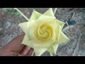 #How to make Roses with leaves?"কিভাবে পাতা দিয়ে গোলাপ ফুল তৈরি করবে?(1)