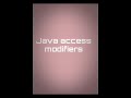 Java access modifiers default, public, private and protected access modifiers definition  | #Shorts