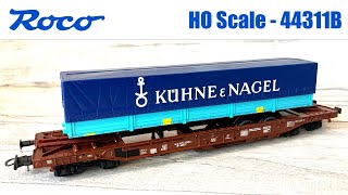 German DB Well Wagon + Kuhne \u0026 Nagel Trailer Model Railway Review  Roco 44311B HO Scale