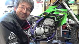 バイク屋の休日　KLX250SR　リアブレーキスイッチ＆マスタータンク交換です