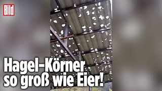 Gewaltiger Hagel durchschlägt Dächer