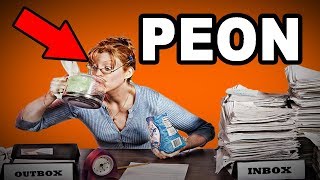 🙍💸 Learn English Words - PEON - Meaning, Vocabulary with Pictures and Examples