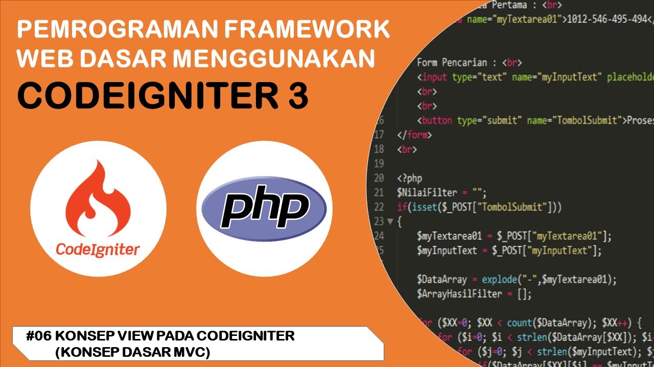 Tutorial Codeigniter 3 Untuk Pemula | #6 Konsep VIEW Pada Codeigniter 3 ...