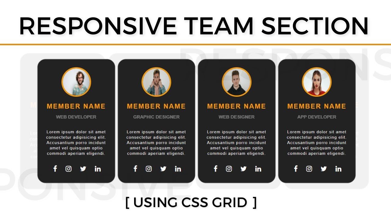 Responsive Team Section Using Only Css Grid Responsive Team Section Using Only Css Grid