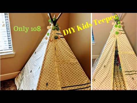 DIY 10$ Kids Teepee Tent ll No Sew DIY Teepee ll Teepee Reading Corner DIY 10$ Kids Teepee Tent ll No Sew DIY Teepee ll Teepee Reading Corner