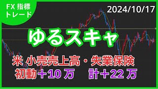 【FX ゆるスキャ】+22万円　米 小売売上高・失業保険申請件数で ゆるスキャ（2024/10/17）#ドル円 #FX #ゆるスキャ #スキャルピング #ライブ #指標トレード #小売売上高