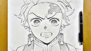 How to draw Tanjiro kamado step-by-step || demon slayer