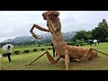 colossal rice sculptures at japanese wara art festival