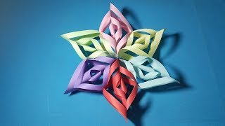 折纸王子：3D立体纸雪花制作教程 讲解详细 一看就会 好看好玩 Origami tutorial 折り紙教程