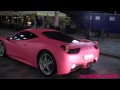 matte pink ferrari 458 italia revving