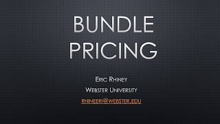 Bundle Pricing Excel Tutorial