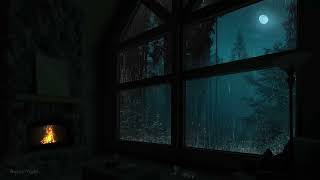 Heavy Rain Sounds in Cozy Cabin - Rain on Window for Sleeping Disorders, Insomnia Symptoms