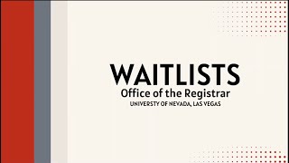 MyUNLV Waitlists