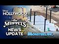 Muppets Rock ‘n’ Roller Coaster & Monsters Inc Land Update — Door Coaster Supports Installed