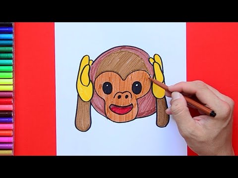 How to draw and color Hear No Evil Monkey Emoji 🙈🙉🙊 How to draw and color Hear No Evil Monkey Emoji 🙈🙉🙊