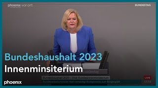 Bundestagsdebatte zum Haushalt 2023 für das Bundesinnenministerium am 24.11.22