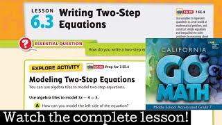 Lesson 6.3 Writing Two-Step Equations