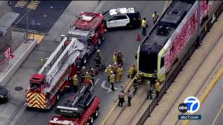 Person trapped under Metro Gold Line train rescued in East Los Angeles