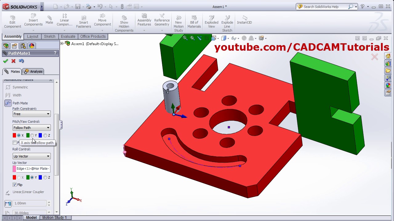 SolidWorks Advanced Mates Tutorial | Symmetric, Linear Coupler, Width ...