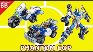 6 in 1 Combiner : Qman 41104 Phantom Cop ( 01 ) ⚡️ Speed Build Enlighten Lego Transformers combiner