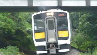 [警笛あり]JR東日本 水郡線 キハE130系 常陸津田駅付近通過