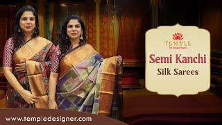 Semi Kanchi Silk Sarees | templedesigner.com | #saree #onlinesaree #sareelove #kanchipattu