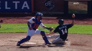 MIL@NYM: Young's strong throw nabs Bianchi at home