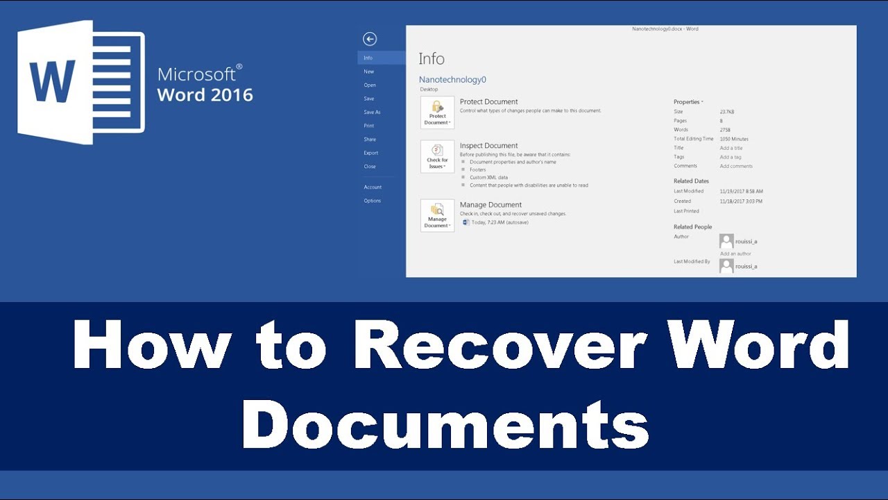 How To Recover Unsaved Documents In Word 2016 - Itlasopa